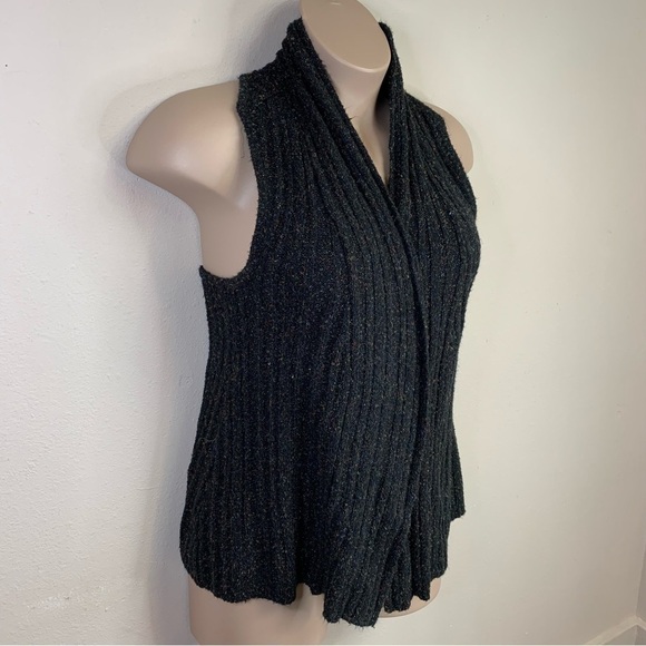 Large Maurices Black Multicolored Sleeveless Shrug Sweater Knit Open Front - Picture 2 of 9
